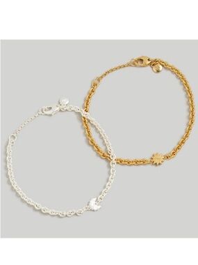 Madewell Sun & Moon Friendship Bracelets Set Gold & Silver Tone